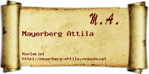 Mayerberg Attila névjegykártya